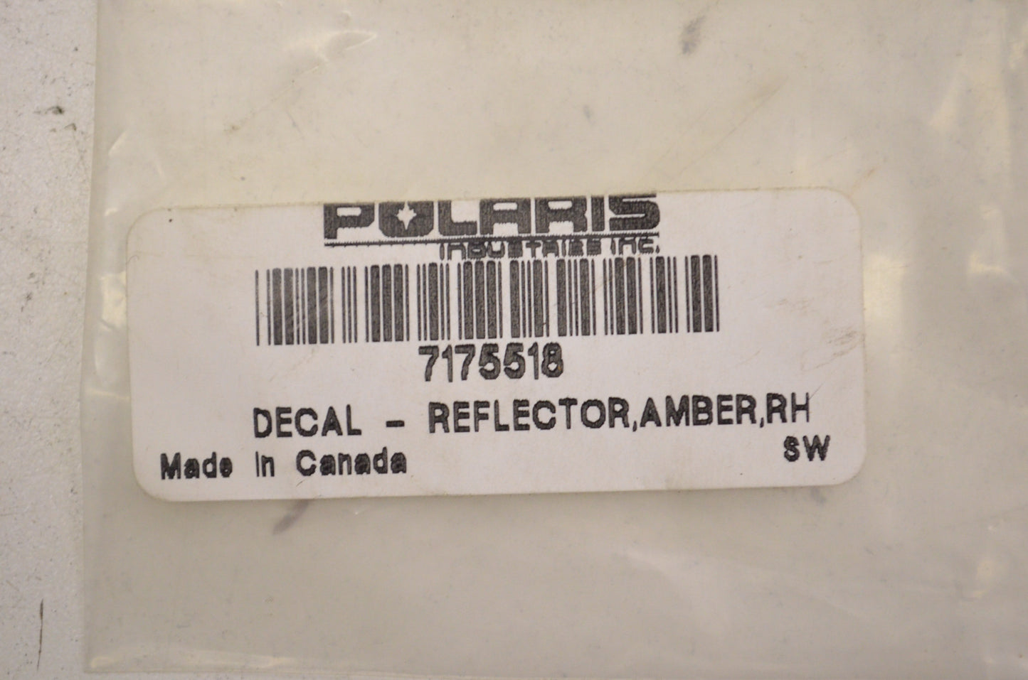 OEM Polaris 7175518 Right Hand Amber Reflector Decal NOS