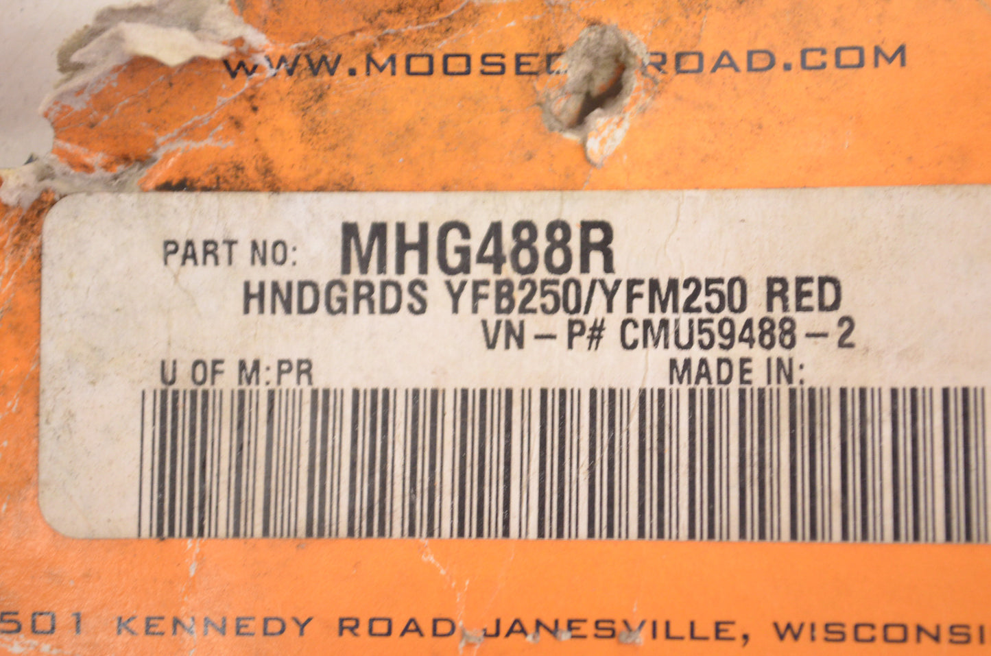 Moose Racing MHG488R, CMU59488-2 Yamaha YFB250/YFM250 Hand Guard Kit Red NOS