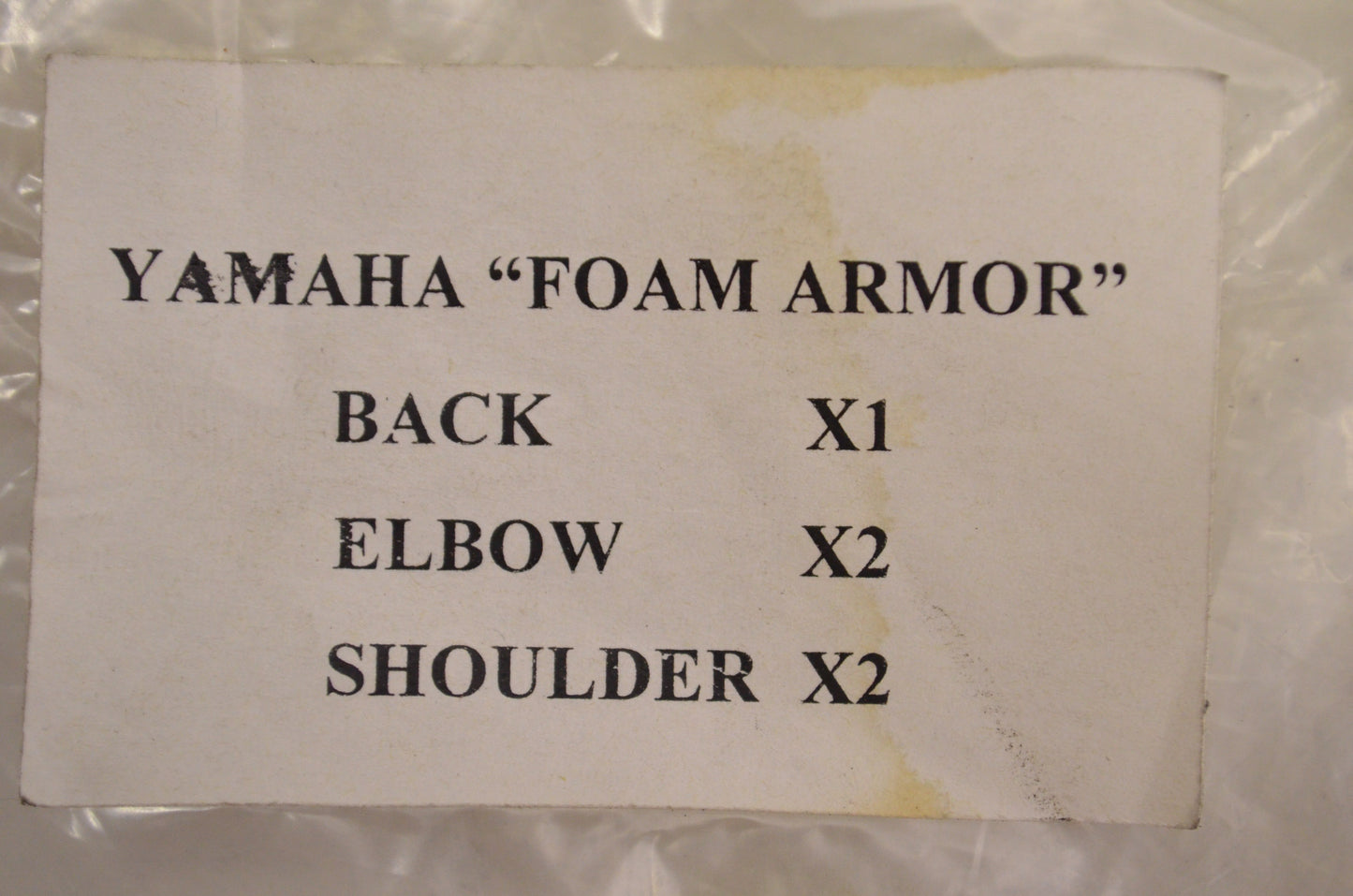 OEM Yamaha Foam Armor Back Elbow Shoulder NOS