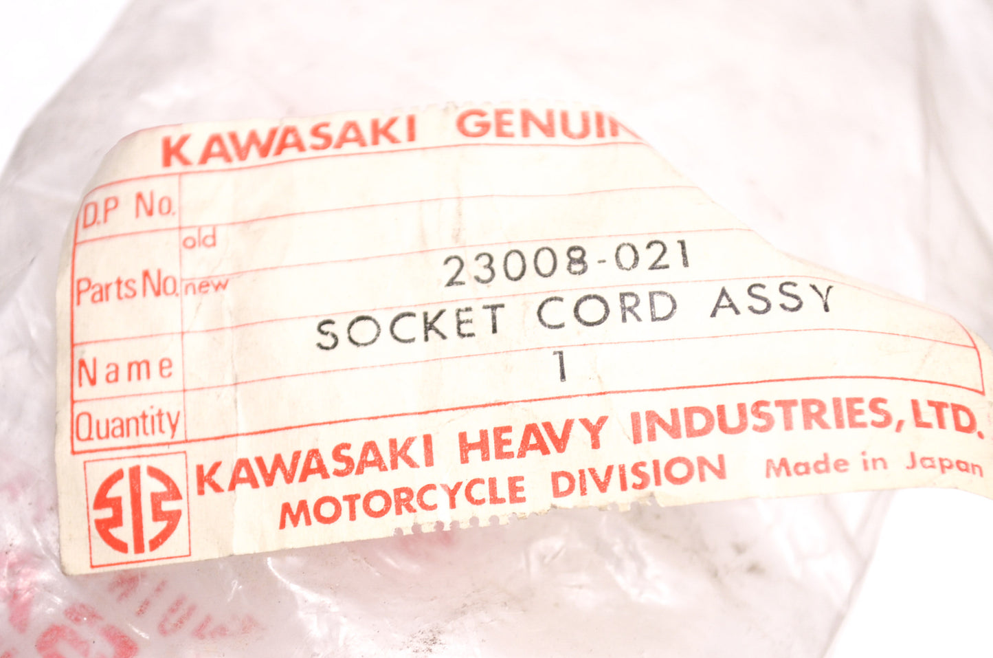 OEM Kawasaki 23008-021 Headlight Socket Assembly NOS