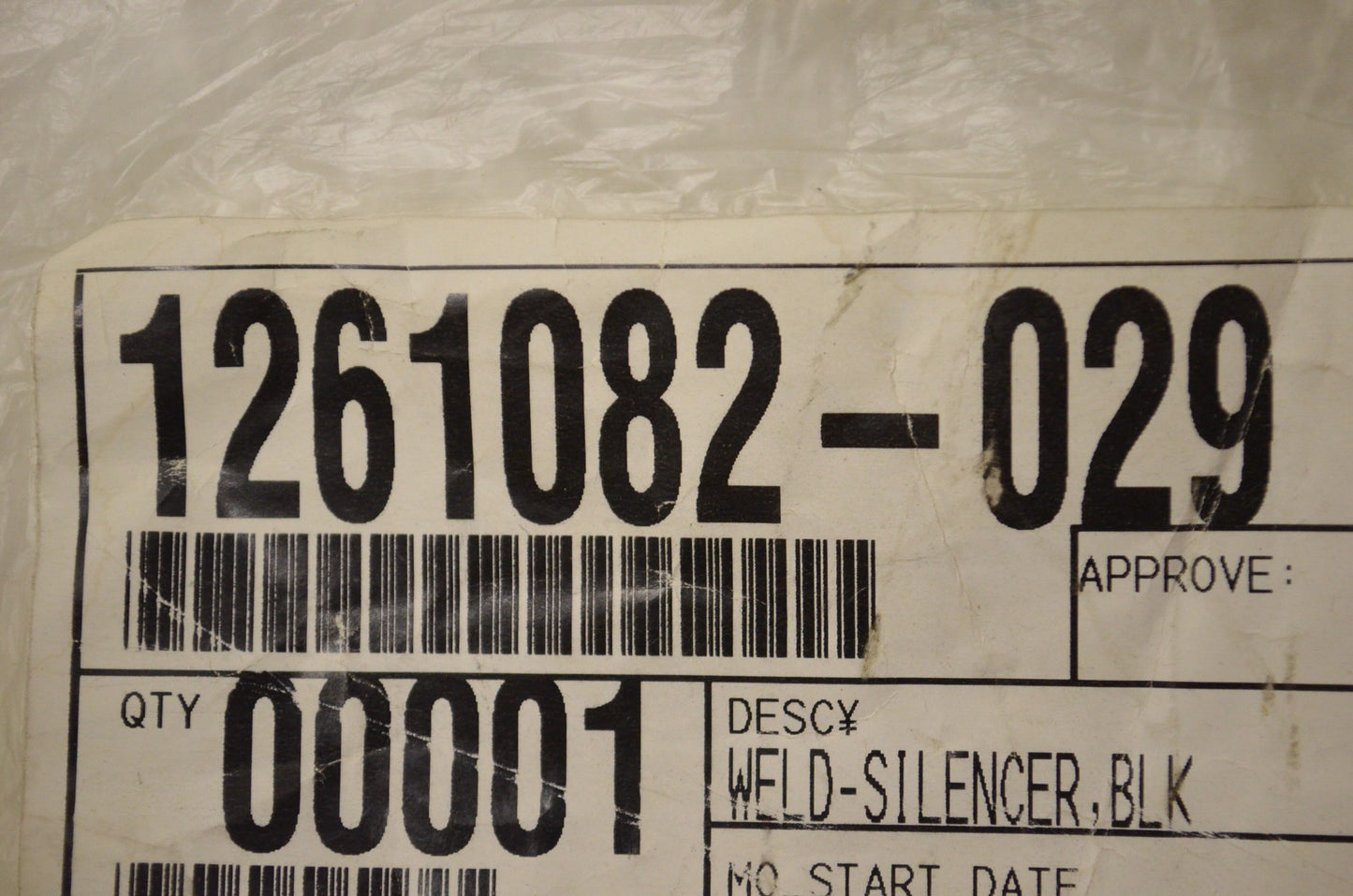 OEM Polaris 1261082-029 Black Silencer Weld NOS