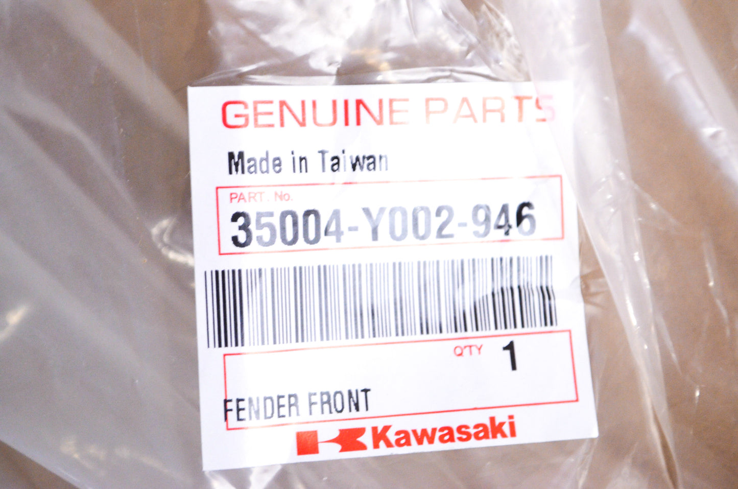 OEM Kawasaki 35004-Y002-946 Red Front Fender NOS