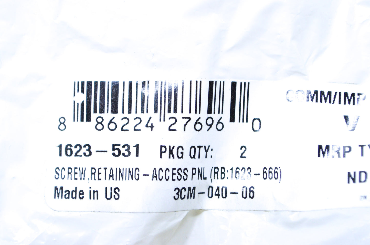 OEM Arctic Cat 1623-531 Access Panel Retaining Screw Qty 2 NOS