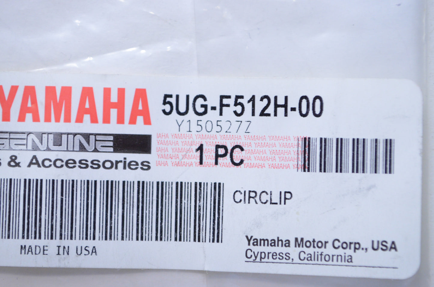 OEM Yamaha 5UG-F512H-00-00 Circlip NOS