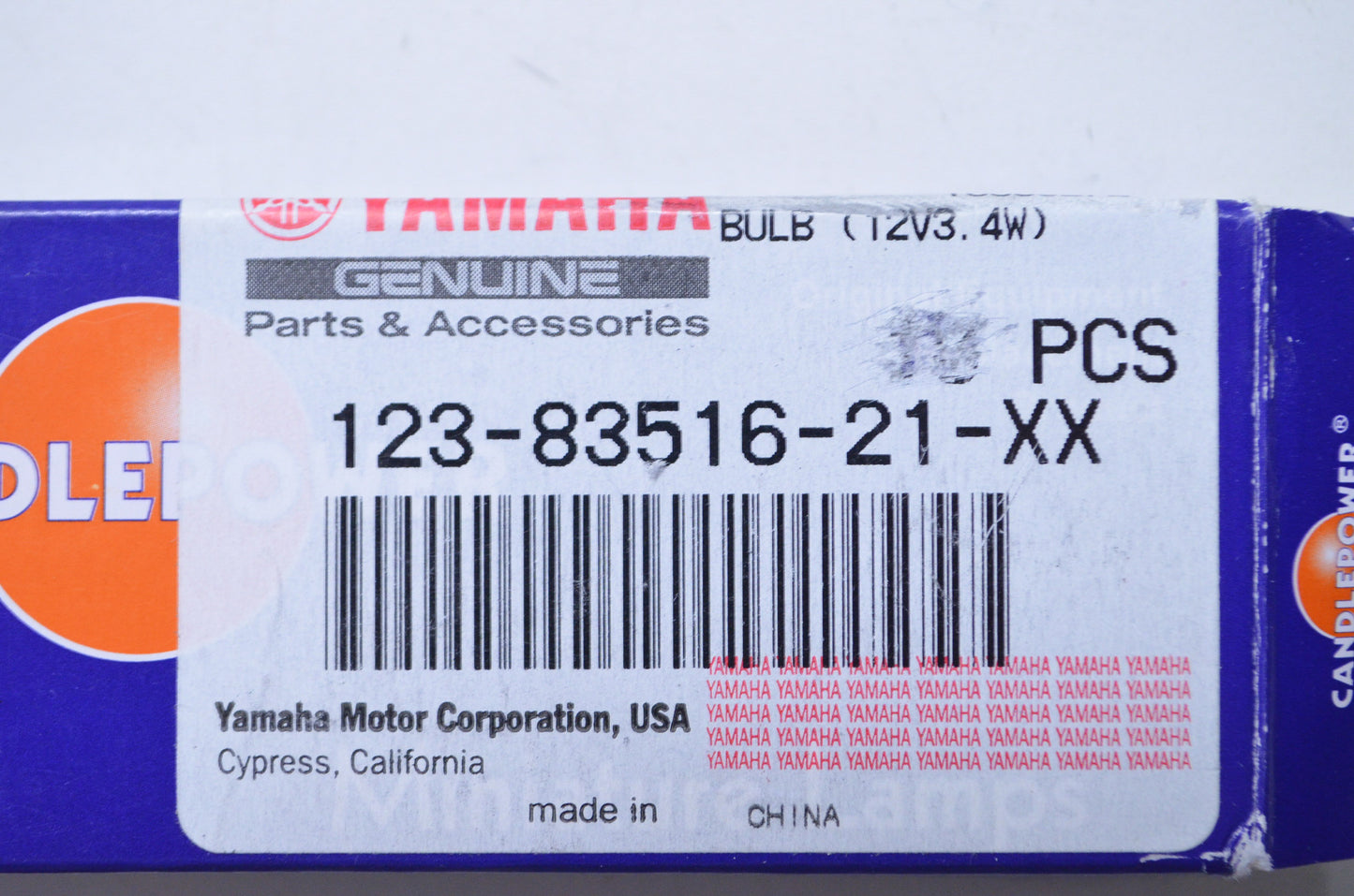 OEM Yamaha 123-83516-21-00 Bulb (12V3.4W) Qty 7 NOS