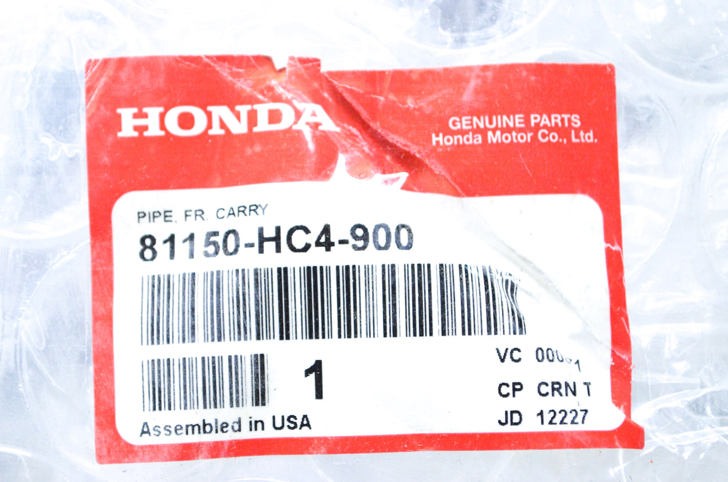 OEM Honda 81150-HC4-900 Front Carry Pipe NOS