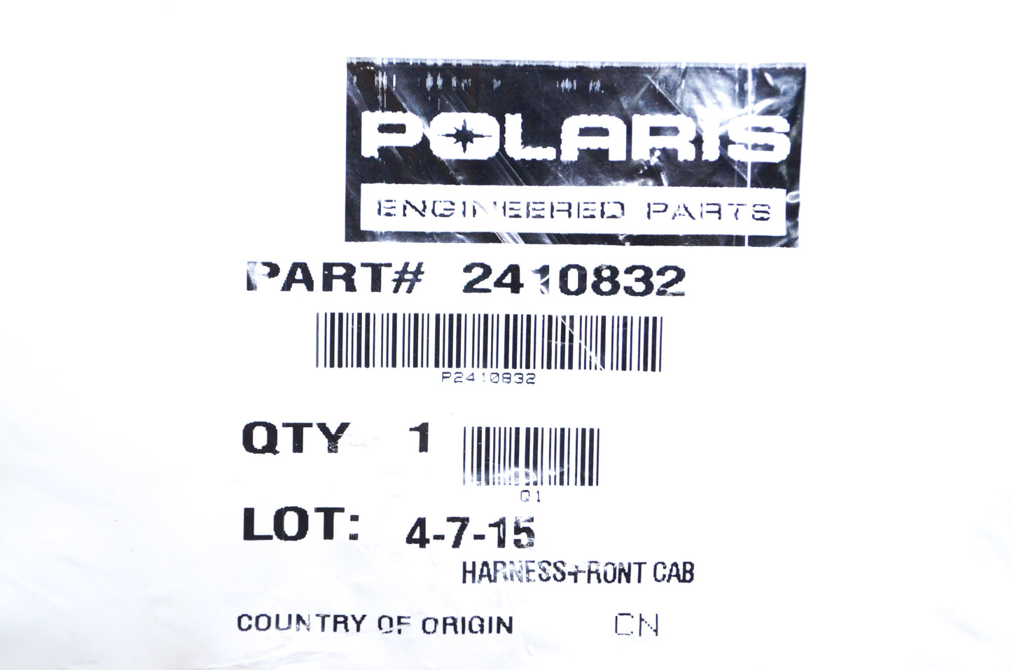 New OEM Polaris Front Cab Harness NOS