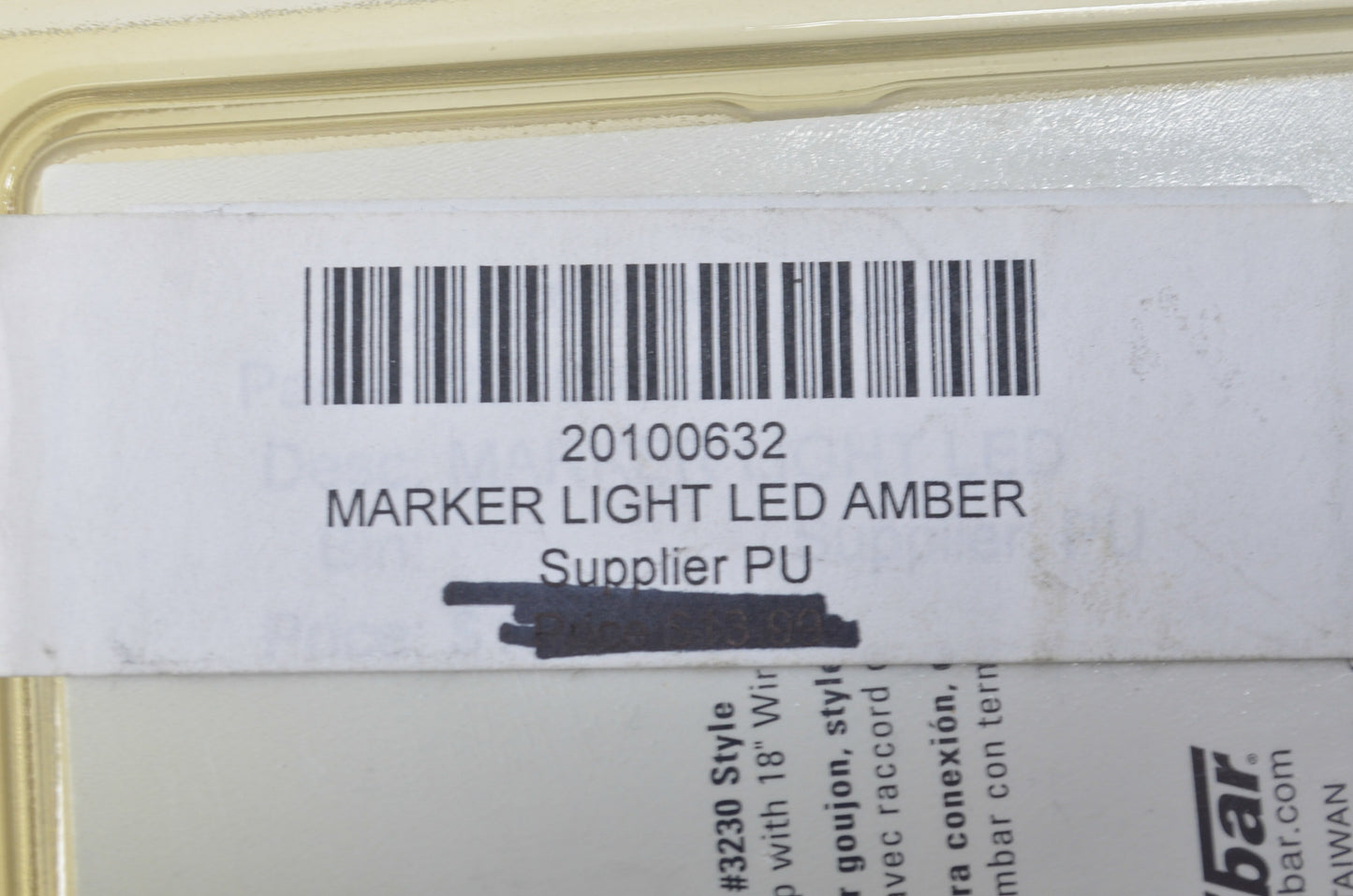 Wesbar 20100632 Amber LED Marker Light NOS