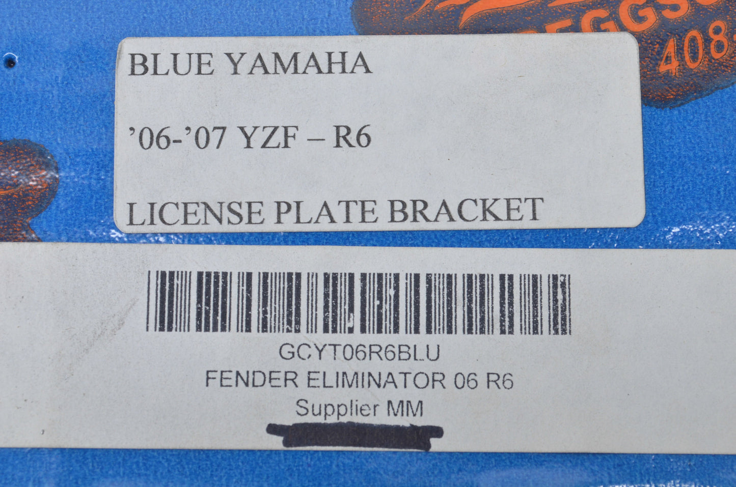 Greggs Customs GCYT06R6BLU License Plate Bracket Kit Yamaha 06-07 YZF-R6 NOS