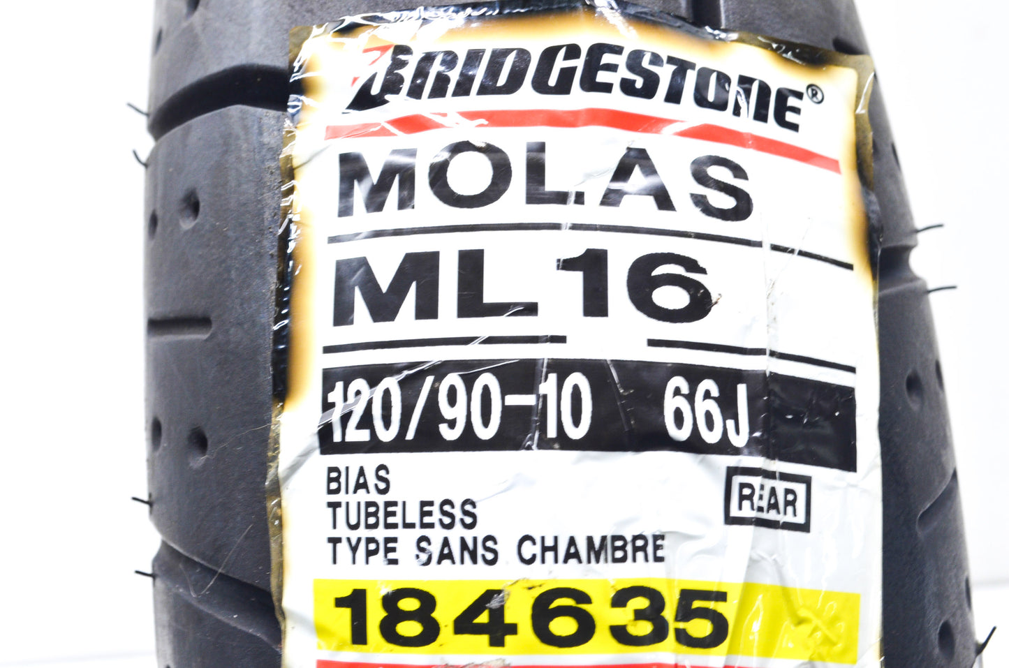 New Bridgestone Molas ML16 Scooter Tire 120/90-10 66J NOS