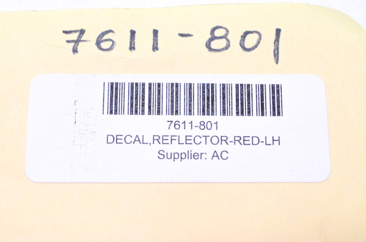 OEM Arctic Cat 7611-801 Left Hand Red Reflector Decal NOS