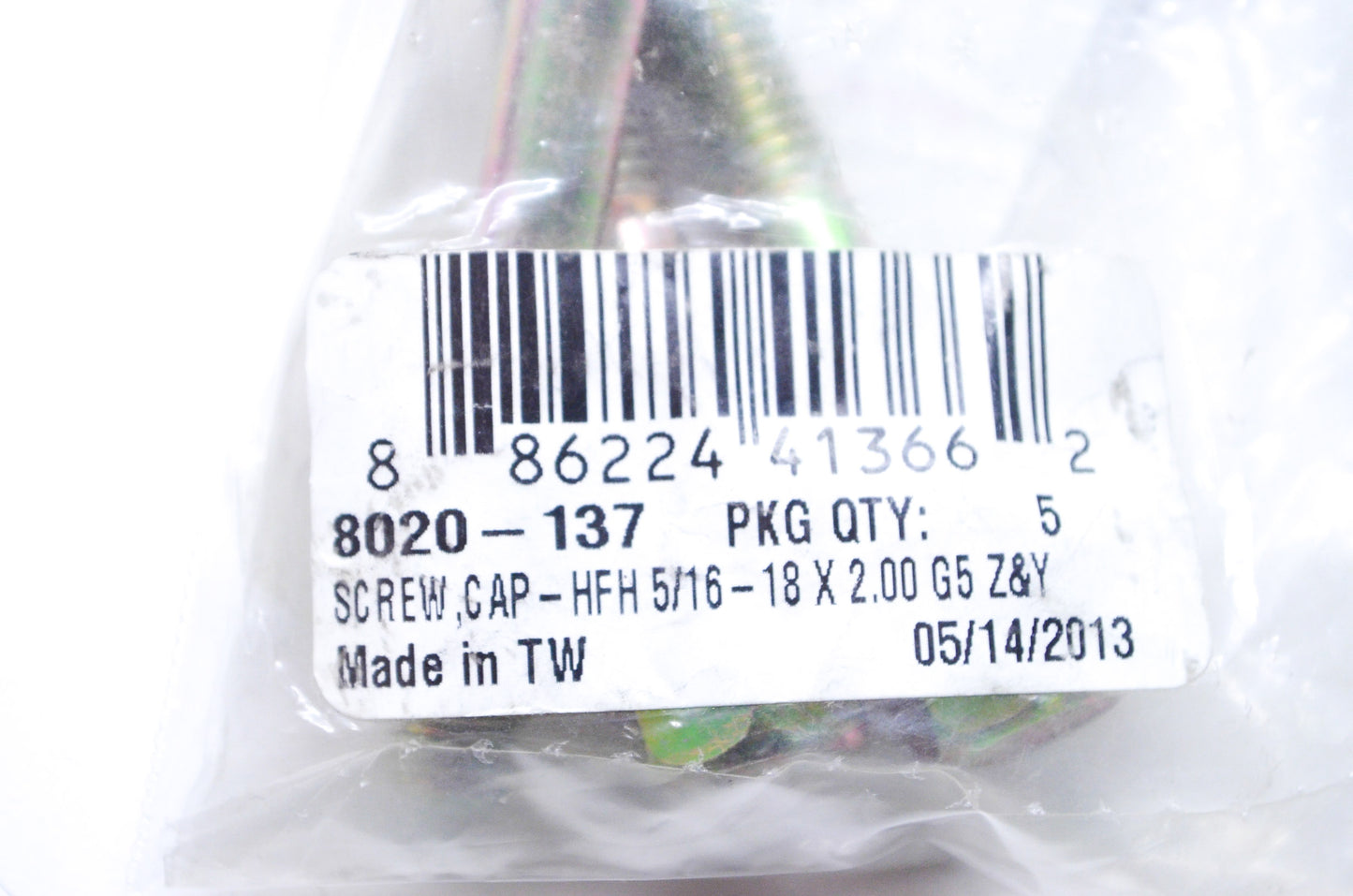 OEM Arctic Cat 8020-137 Hex FLange Head Cap Screw 5/16-18x2.00 Qty 2 NOS