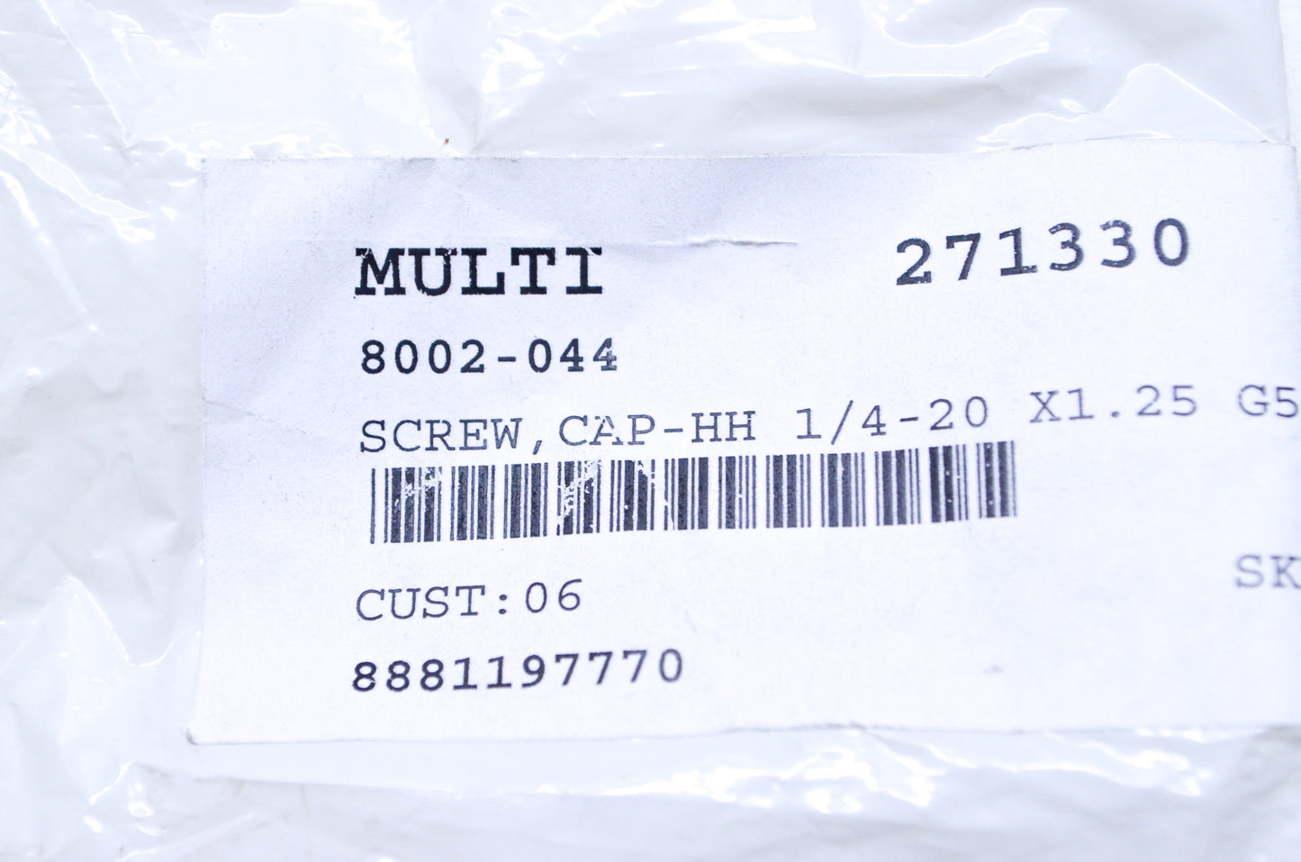 OEM Arctic Cat 8002-044 Hex Head Cap Screw 1/4-20 X1.25 Qty 3 NOS