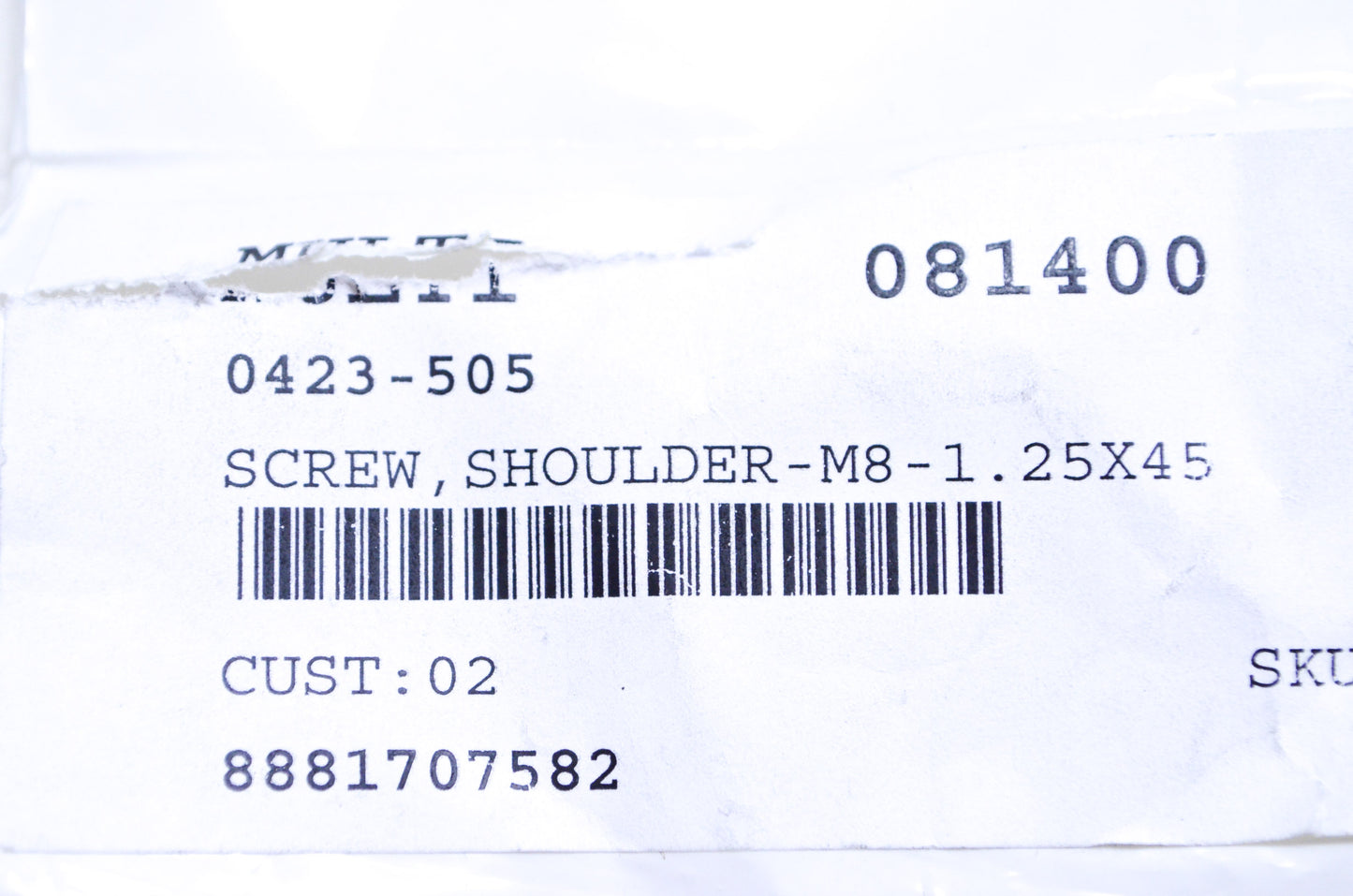 New OEM Arctic Cat M8-1.25x45 Shoulder Screw 0423-505 NOS