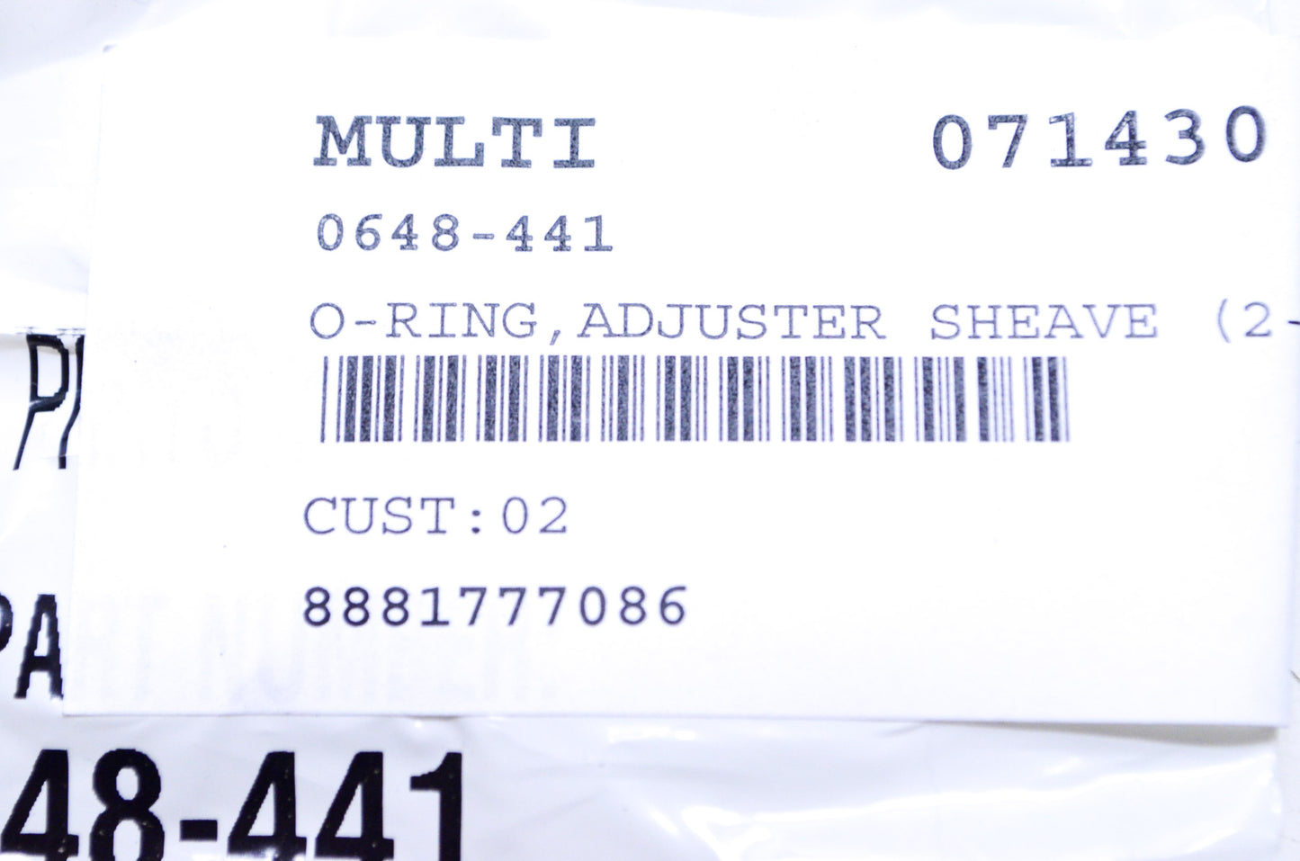 New OEM Arctic Cat 2-121 Adjuster Sheave O Ring 0648-441 NOS