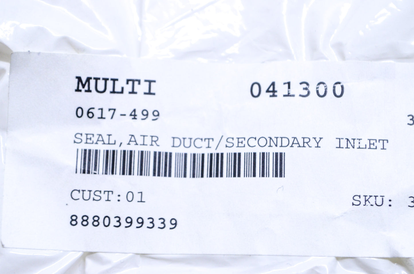 OEM Arctic Cat 0617-499 Air Duct/Secondary Inlet Seal NOS