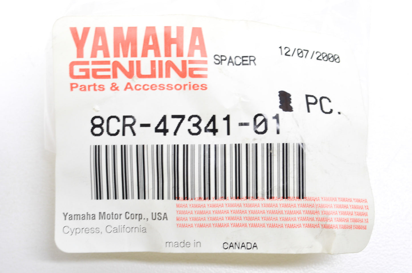 OEM Yamaha 8CR-47341-01-00 Spacer Qty 2 NOS