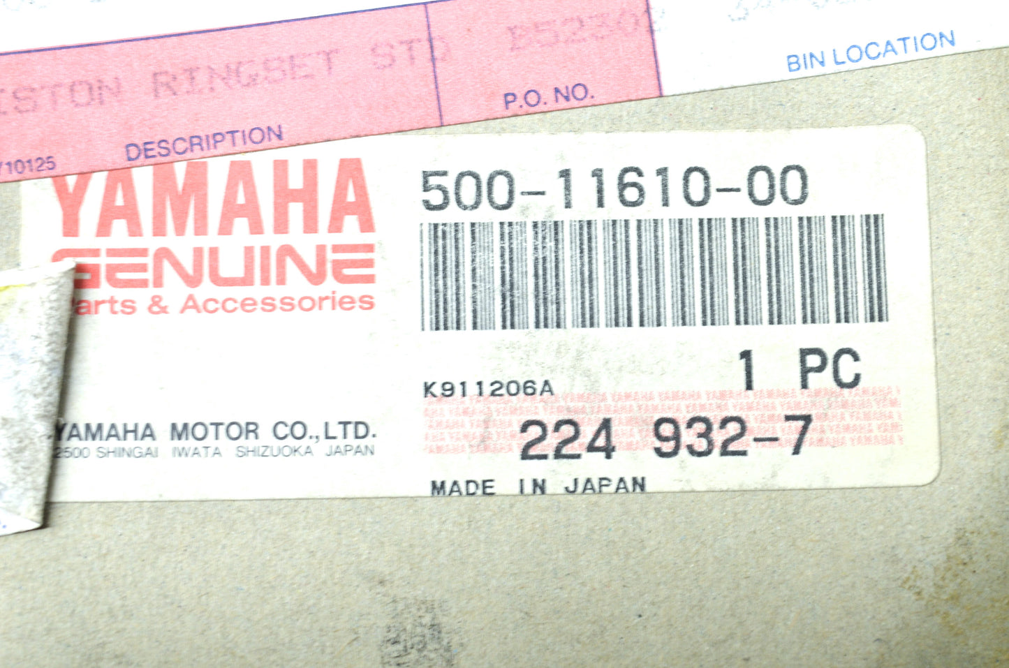 OEM Yamaha 500-11610-00-00 Piston Ring Set STD NOS