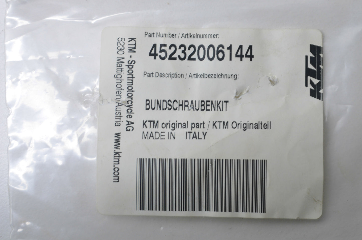 OEM KTM 45232006144 Collar Screw Kit NOS
