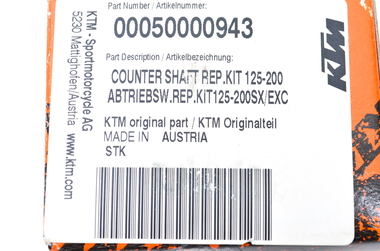 OEM KTM 50000943 Countershaft Repair Kit NOS