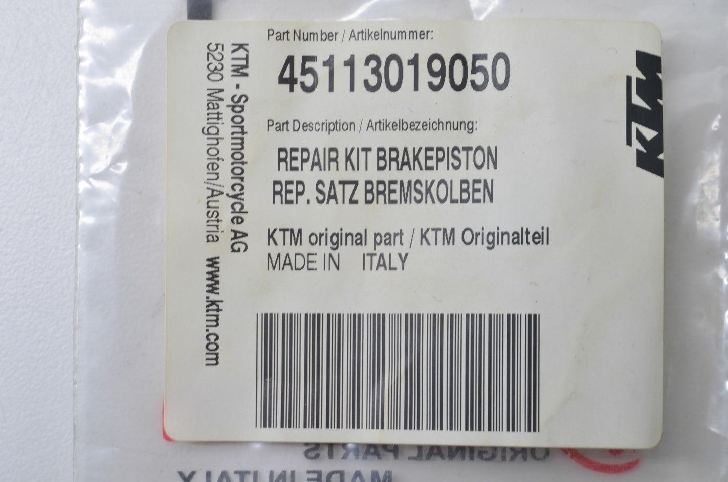 New OEM KTM Brake Piston Repair Kit NOS