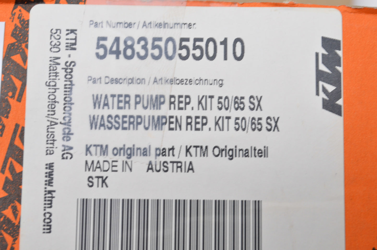 New OEM KTM Water Pump Repair Kit NOS