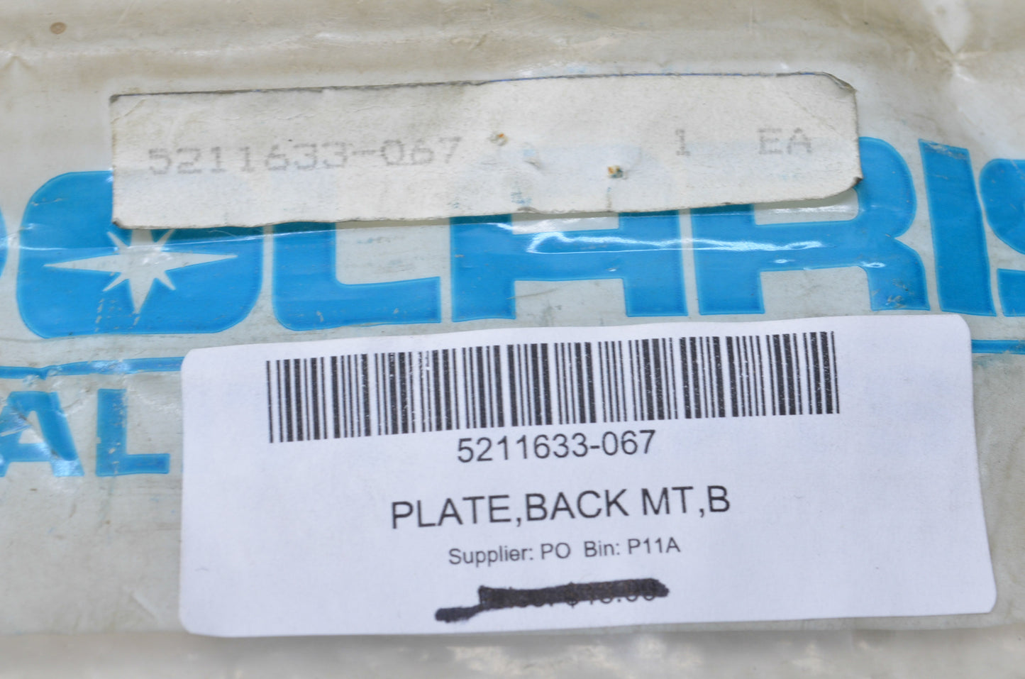 OEM Polaris 5211633-067 Black Back Mount Plate NOS