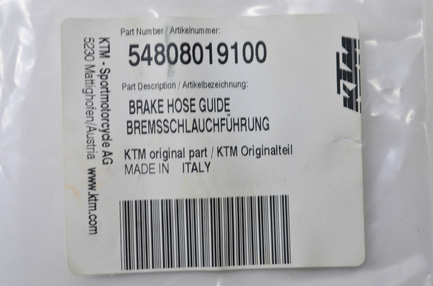 OEM KTM 54808019100 Brake Hose Guide NOS