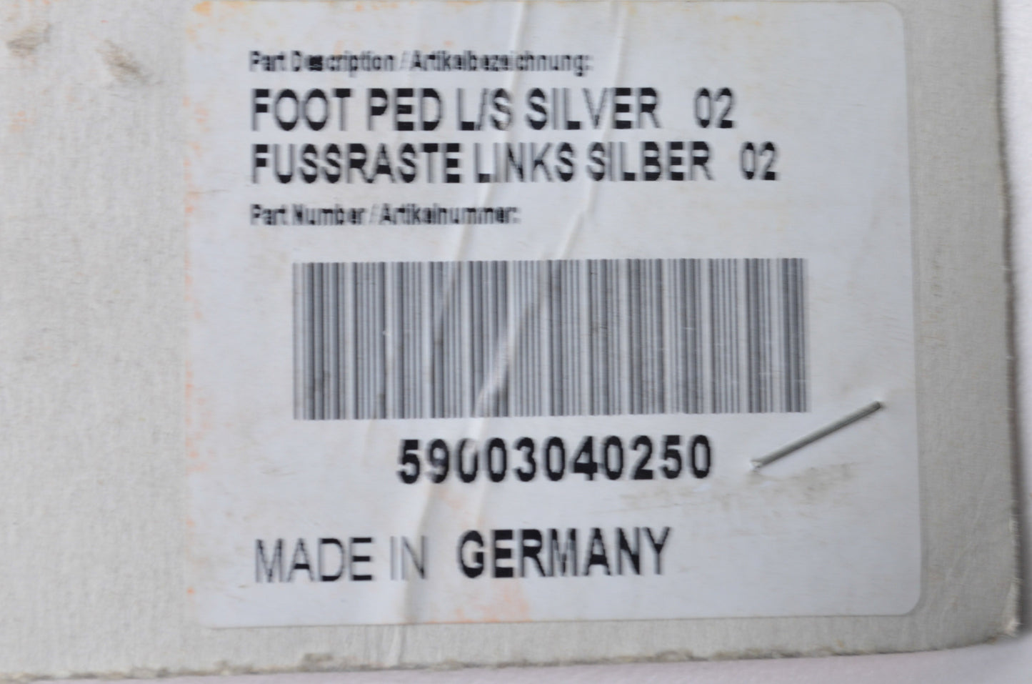OEM KTM 59003040250 Silver Left Foot Peg NOS
