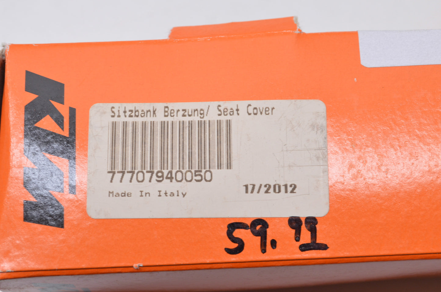 OEM KTM 77707940050 Factory Seat Cover NOS