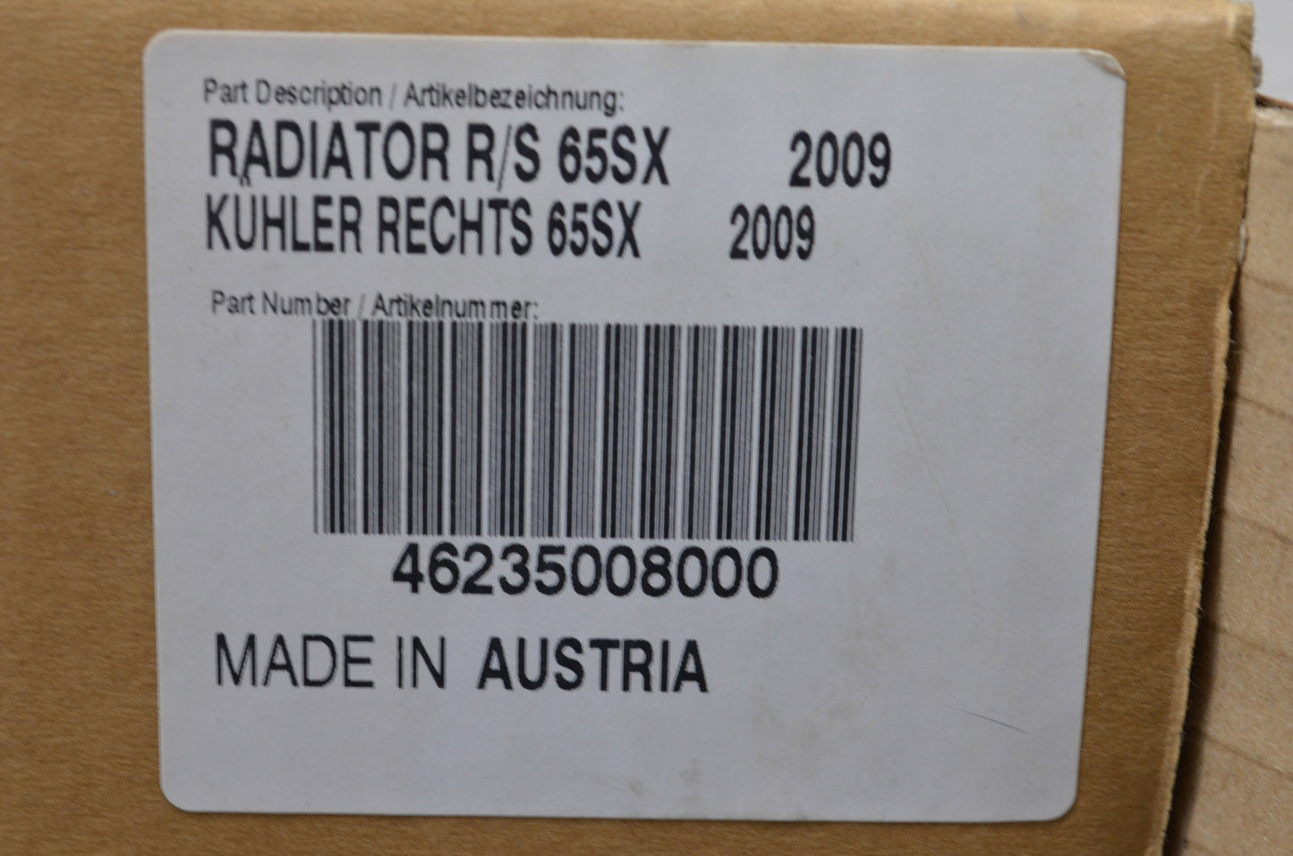 OEM KTM 46235008000 Radiator NOS