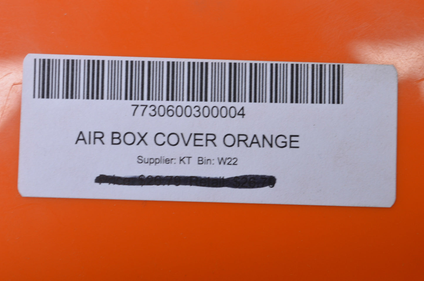 New OEM KTM Orange Air Box Cover NOS