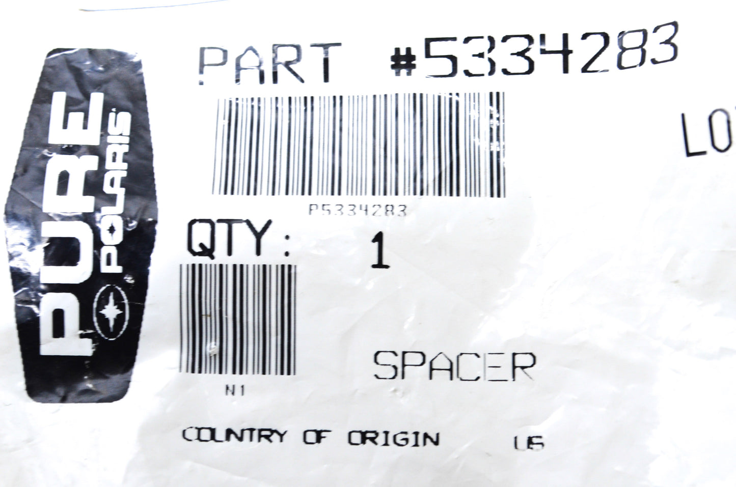 OEM Polaris 5334283 Spacer .257X.312X.375 NOS