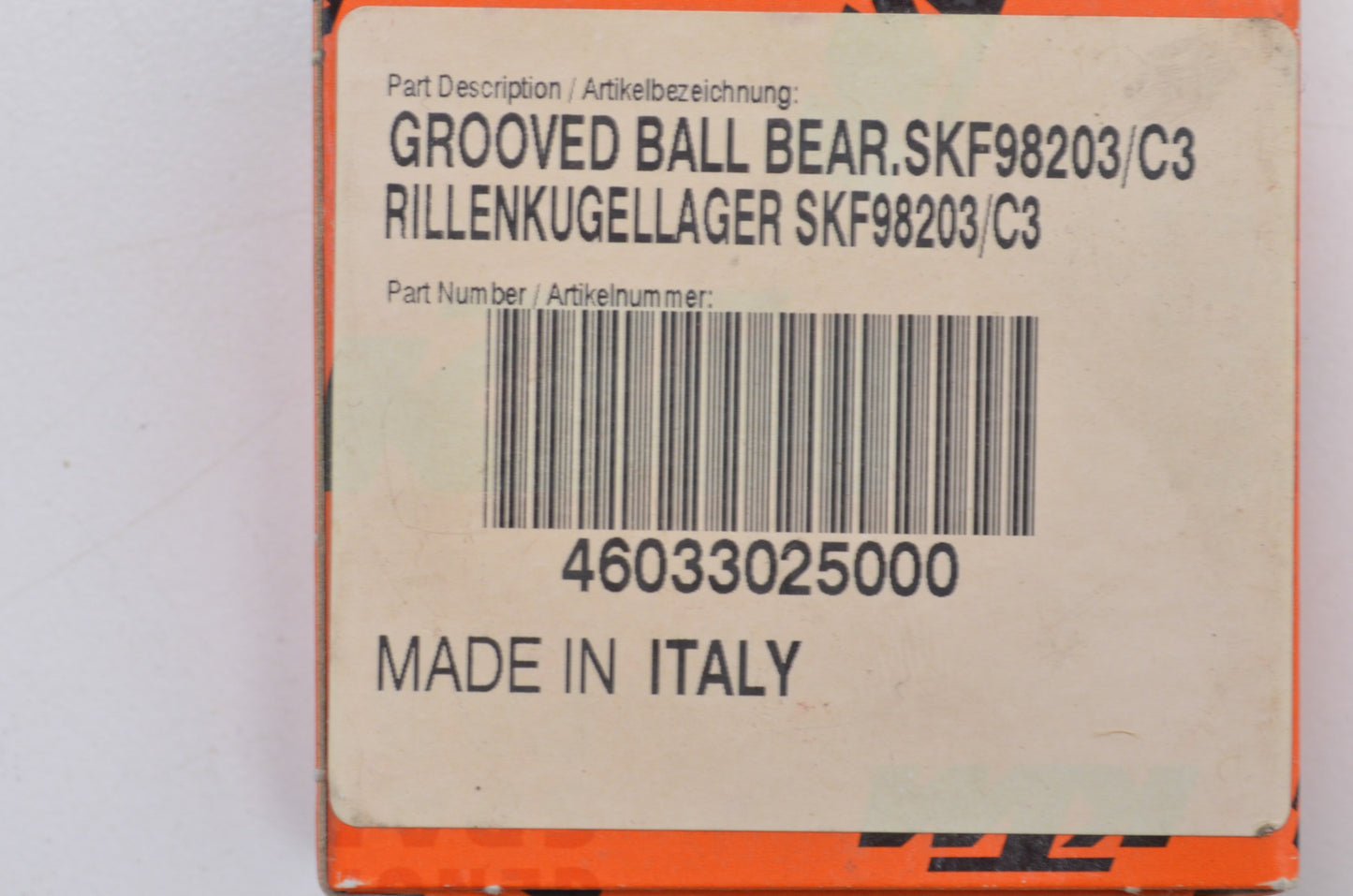 OEM KTM 46033025000, 0625982030 Grooved Ball Bearing NOS