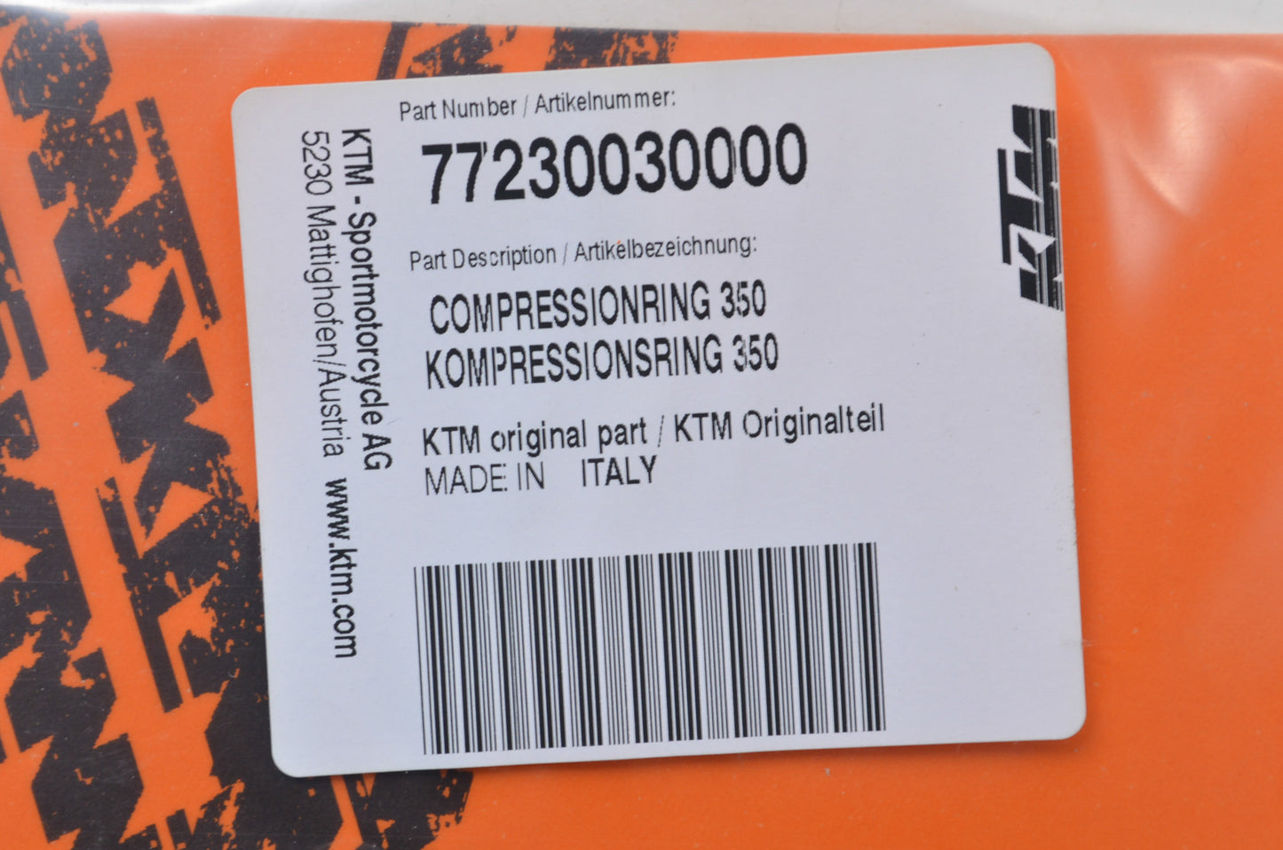 OEM KTM 77230030000 Compression Ring NOS