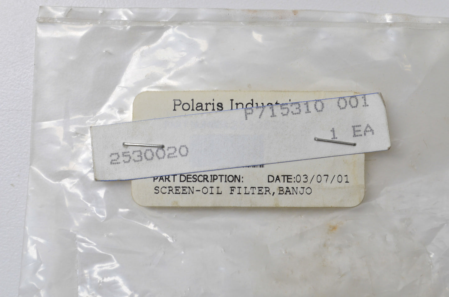 OEM Polaris 2530020 Banjo Oil Filter Screen NOS
