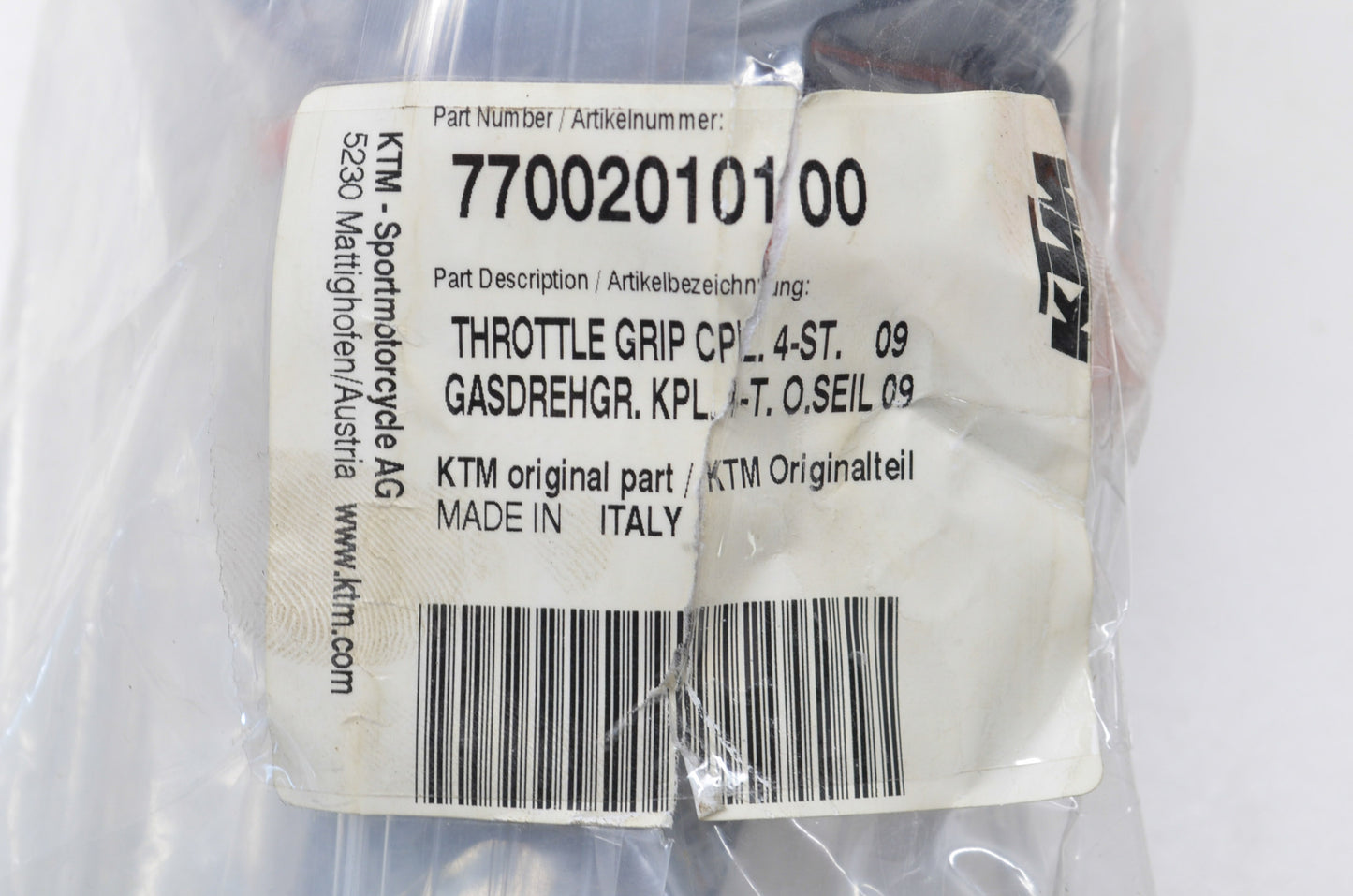 OEM KTM 77002010100, 78102010000 Throttle Grip NOS