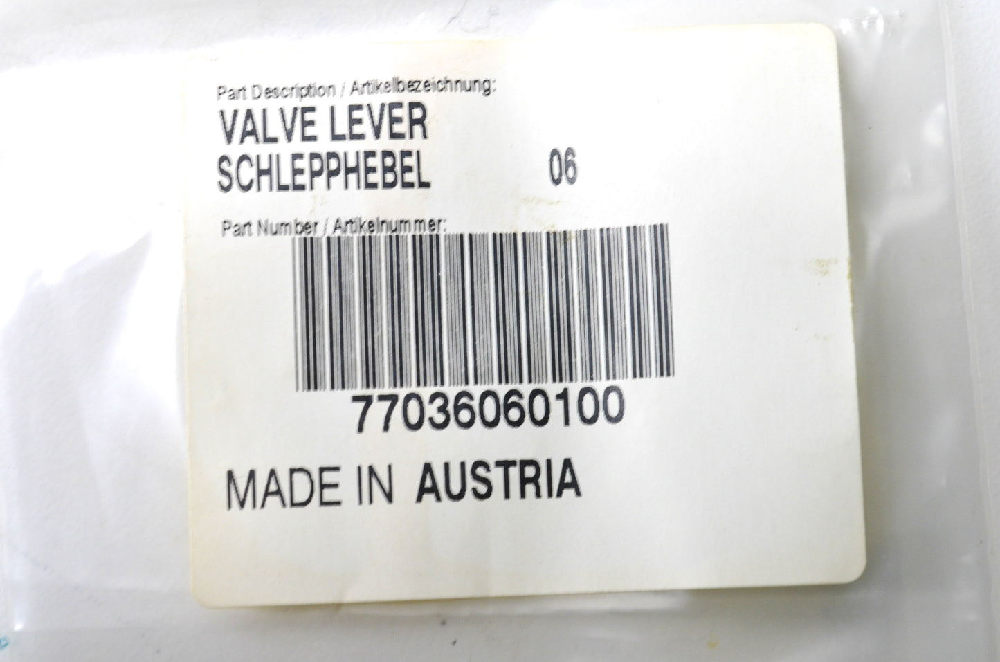 OEM KTM 77036060100 Valve Lever NOS