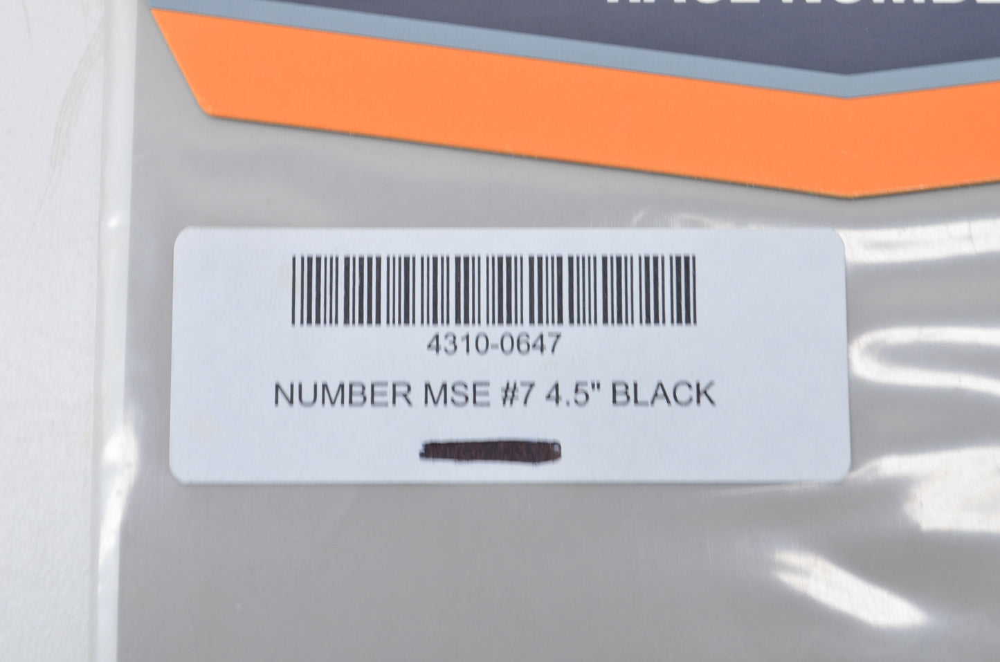 New Moose Racing Black Race Number Kit #7 4.5' NOS