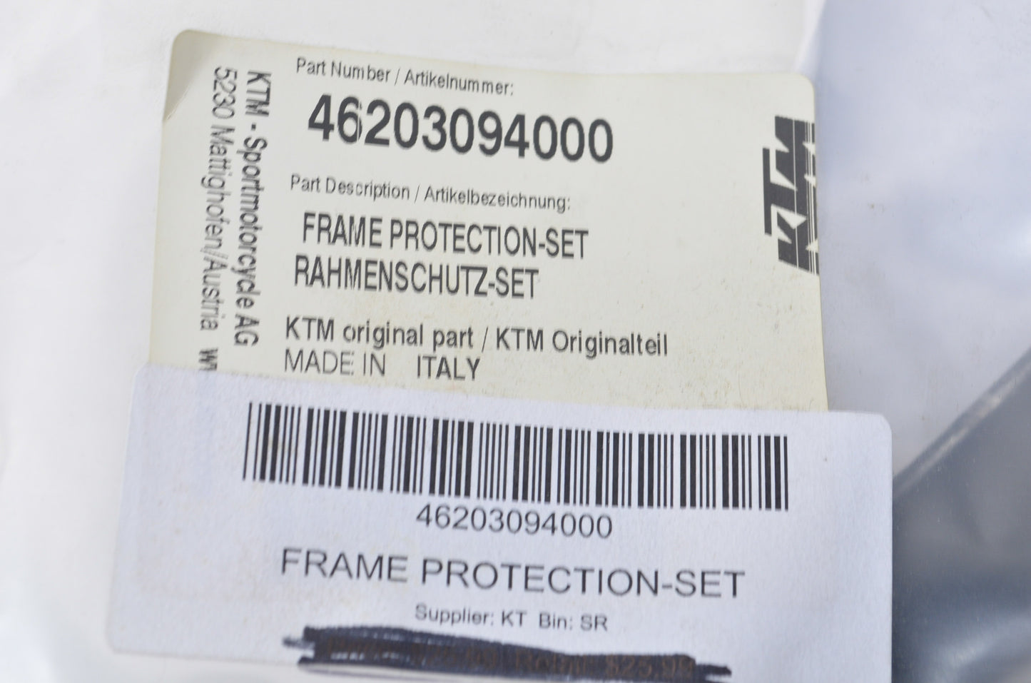 OEM KTM 46203094000 Frame Protection Set NOS