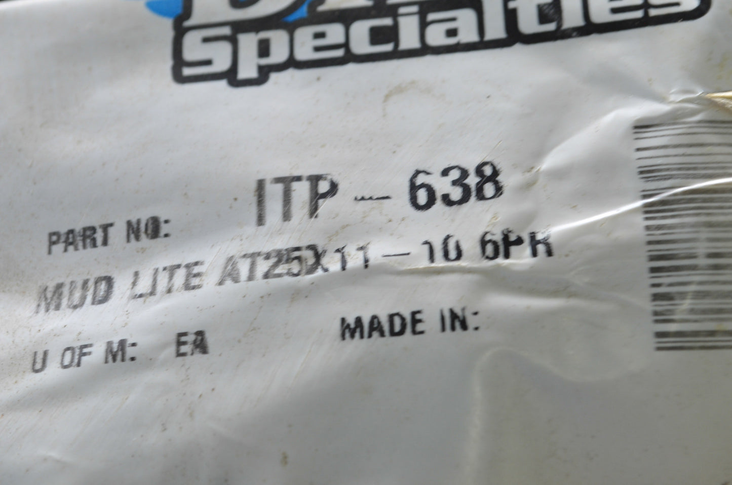 New ITP Mud Lite AT25X11-10 Tire NOS
