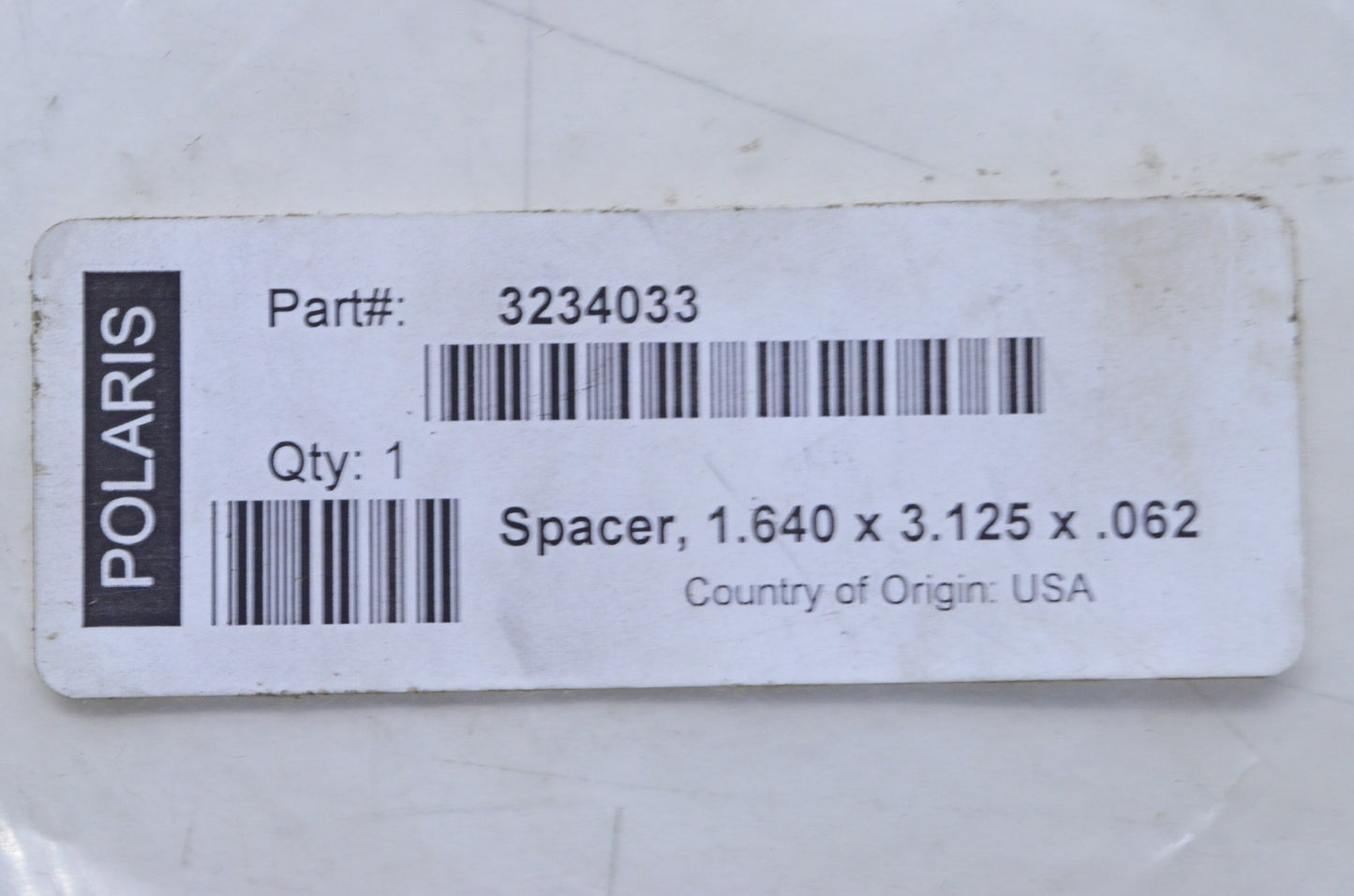 OEM Polaris 3234033 Spacer 1.640X3.125X.062 NOS