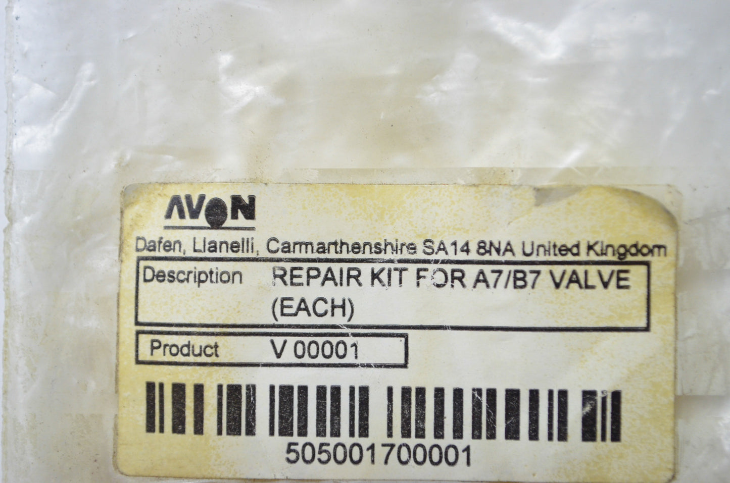 Avon 505001700001, V00001 Valve Repair Seal NOS