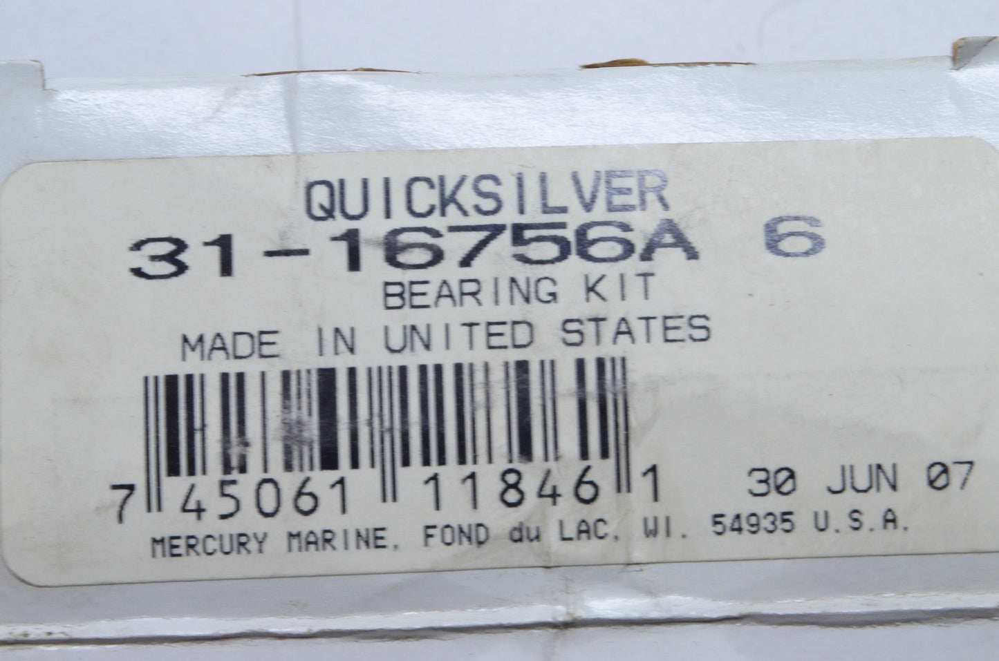 New OEM Mercury Crank Shaft Bearing NOS