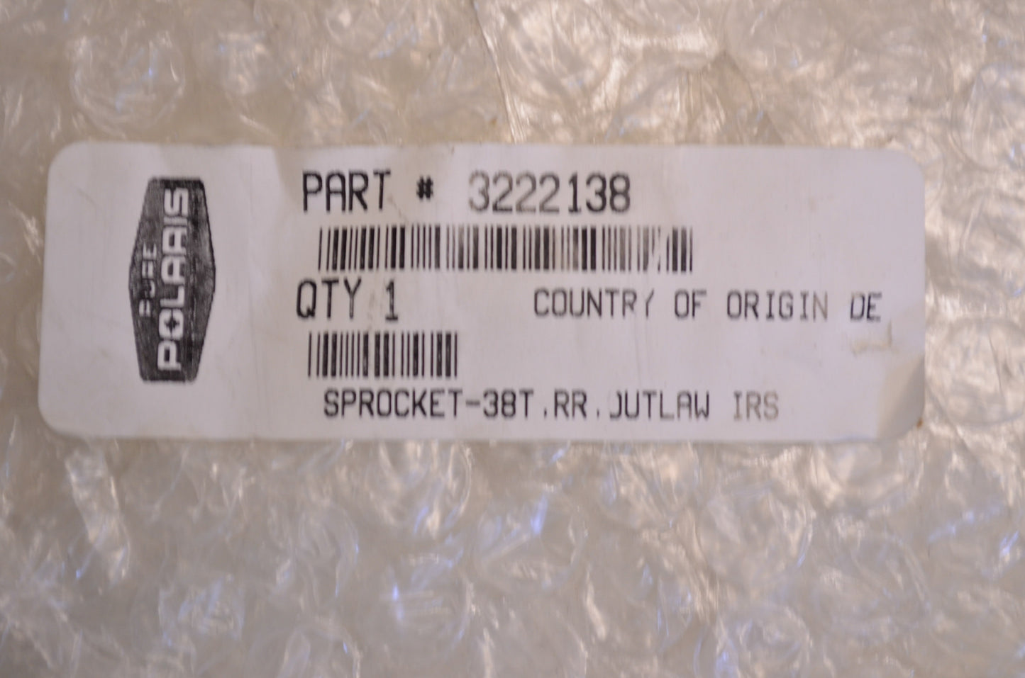 OEM Polaris 3222138 Rear Sprocket 38T NOS