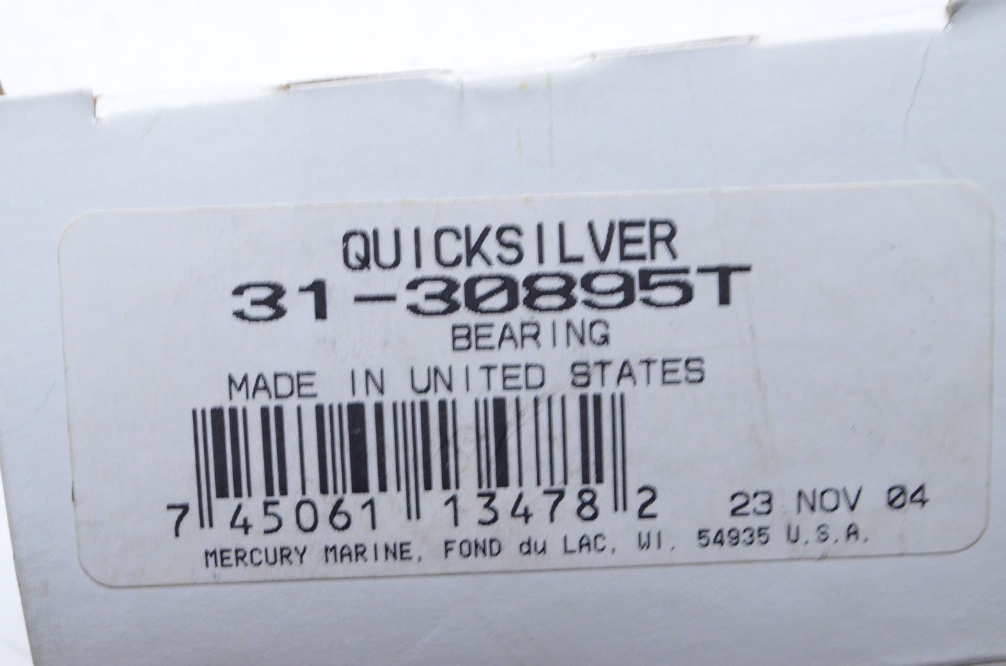 OEM Mercury 31-30895T Needle Bearing NOS