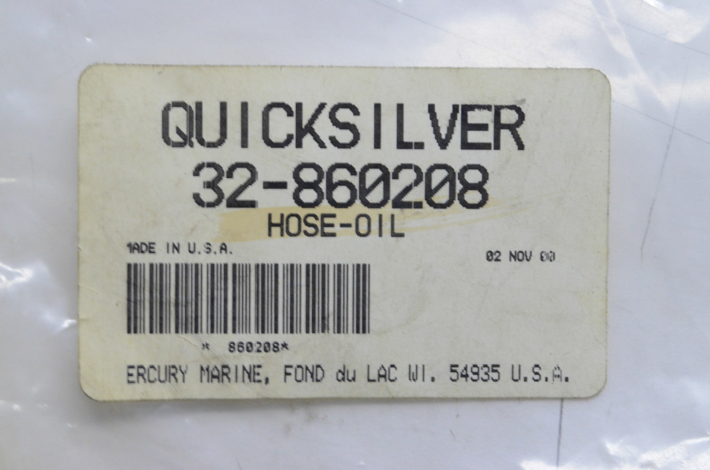 New OEM Mercury Oil Hose NOS