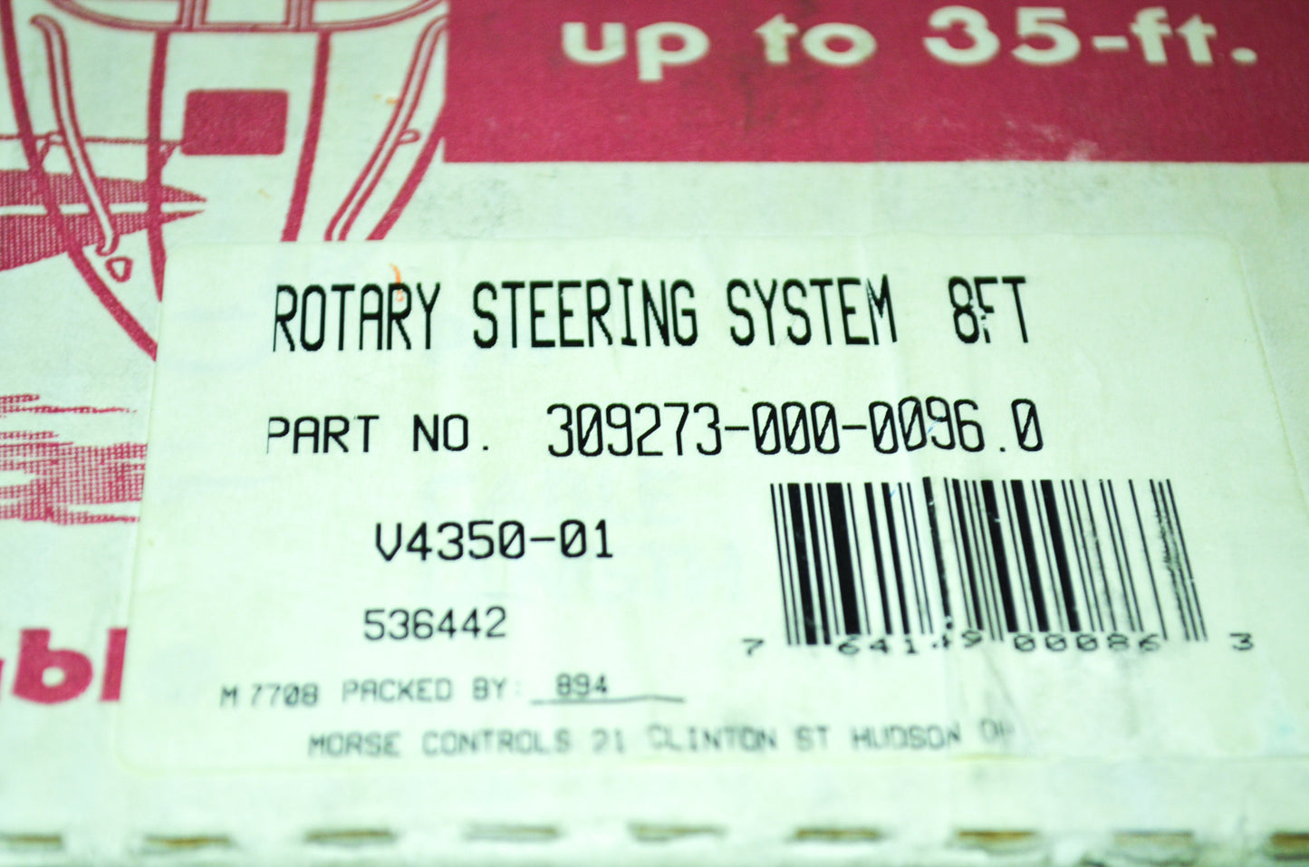 Morse Controls 309273-000-0096.0 8' Command 290 Rotary Steering System Kit NOS