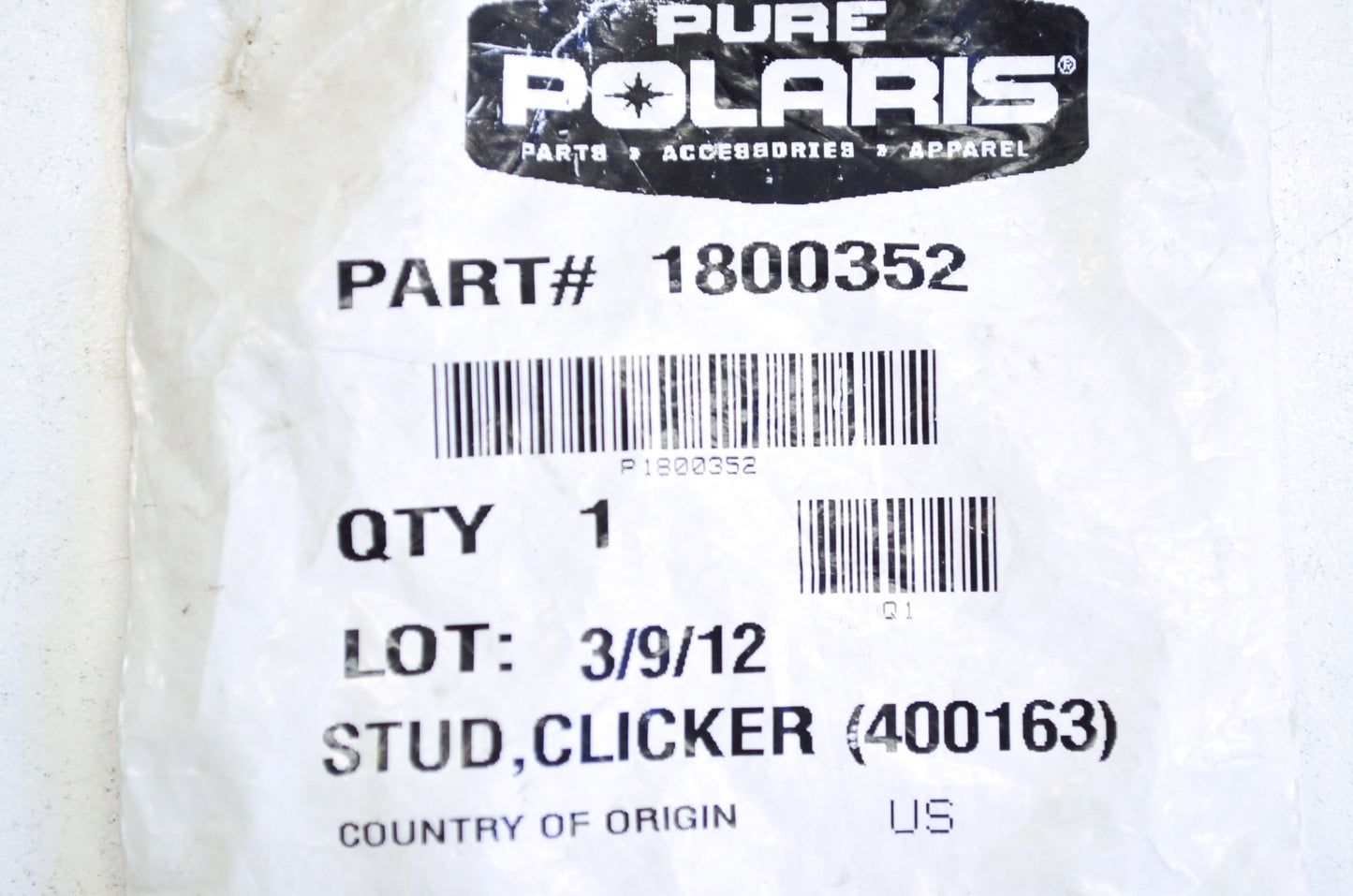 OEM Polaris 1800352 Clicker Stud NOS