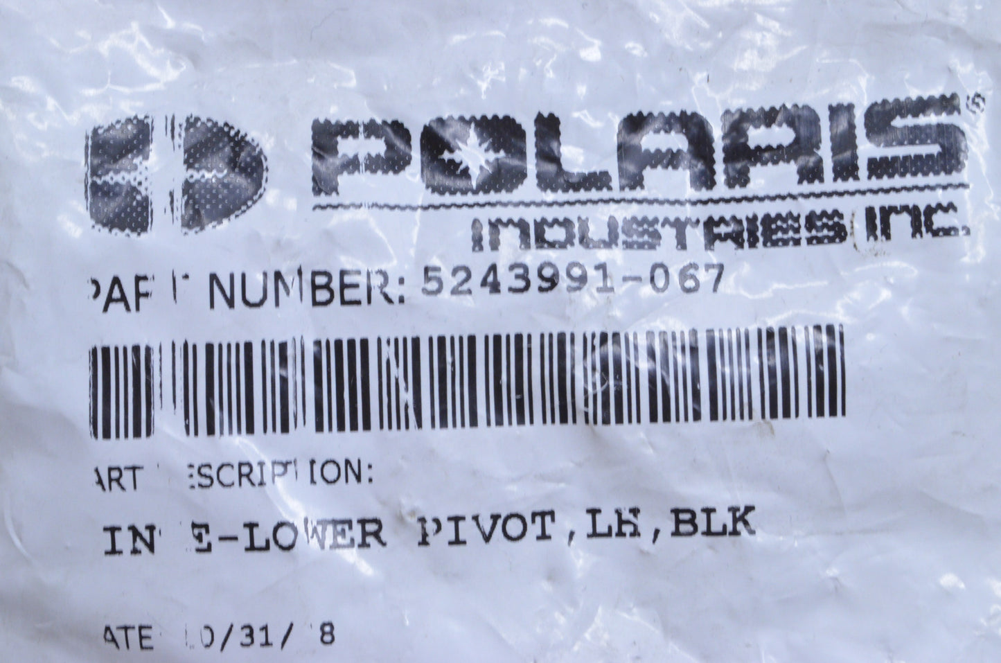 OEM Polaris 5243991-067 Black Left Lower Pivot Hinge NOS